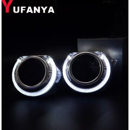 3.0 inch projector lens shrouds mask with white angel eyes Easy Install Koito Q5 Bi-xenon hid Projector LHD RHD hid headlight