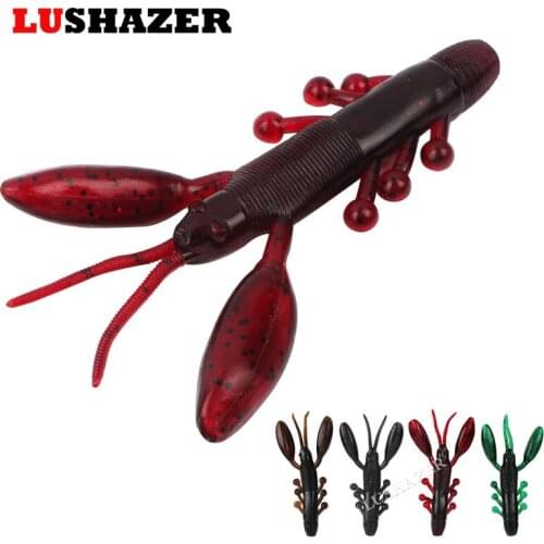 3pcs/lot Soft Bait Fishing big Lobster Lures 8cm 5.3g Jig Swivel Rubber Kit Silicone Artificial Worm Shrimp Bait fishing Tackle