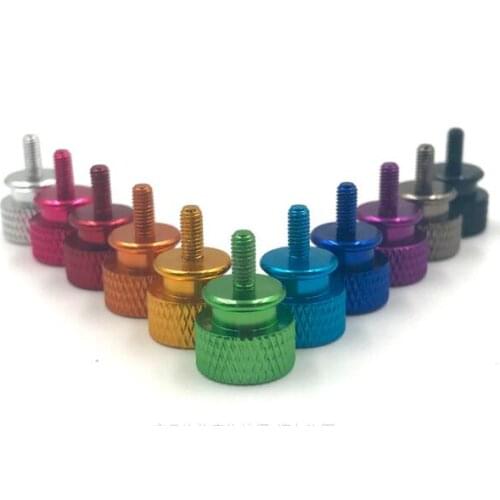4pcs M3 M4 Aluminum alloy Hand twist anodizing Colored screws Chassis upgrade DIY decorative screw 6mm length