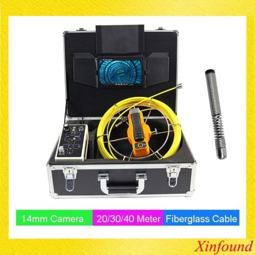 40Meter 14mm Pipe Inspection Camera System Drain Sewer Duct Detection Video Camera 7'DVR Hard Cable Meter Counter For Closestool
