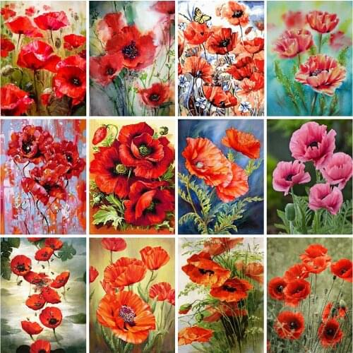 5D Diamond Painting Poppy Diamond Embroidery Flowers Full Square/Round Drill DIY Cross Stitch Mosaic Sale Home Decor
