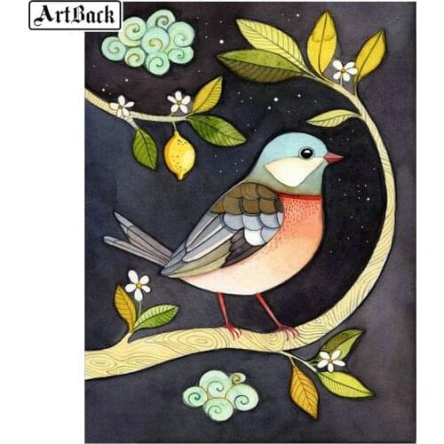 5d diy diamond painting bird illustration sticker full square / round drill icon 3d diamond embroidery art mosaic crafts