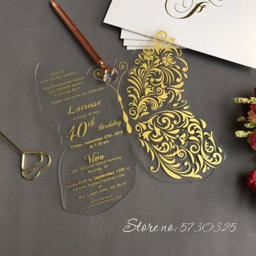 Free shipping acrylic wedding invitations faire part de mariage convite de casamento laser cut acrylic shapes invitations cards