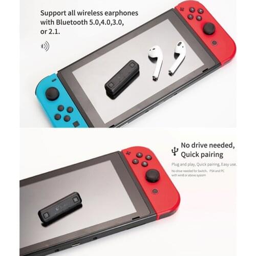 USB Wireless Bluetooth USB Adapter Receiver For Nintendo Switch/Switch Lite Route Air Audio Transmitter For PS4 PC Console