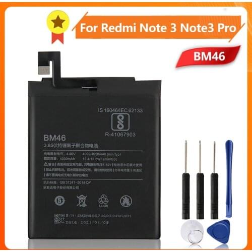 Xiao Mi Xiaomi BM46 Original Replacement Battery For Xiaomi Redmi Note3 Redrice Pro Hongmi Note 3 4050mAh +Tool