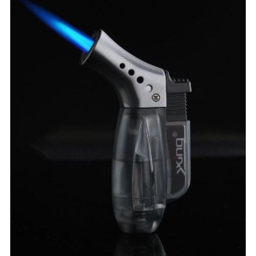 Butane Torch Windproof Lighter Turbo Lighter Visible Gas Plastic Lighter Cigar Tube Kitchen Lighter Gadgets For Men