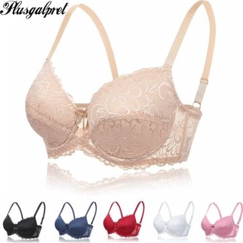 PlusGalpret Women\s Full Coverage Underwire Non-Foam Plus Size Floral Lace Bra 34 36 38 40 42 44 46 C D DD E