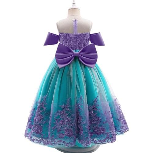 Kids Girl Princess Party Dresses Cosplay Costume Christmas Halloween Fancy Ball Gown Children Big Bow Clothes Prom Cute Vestidos