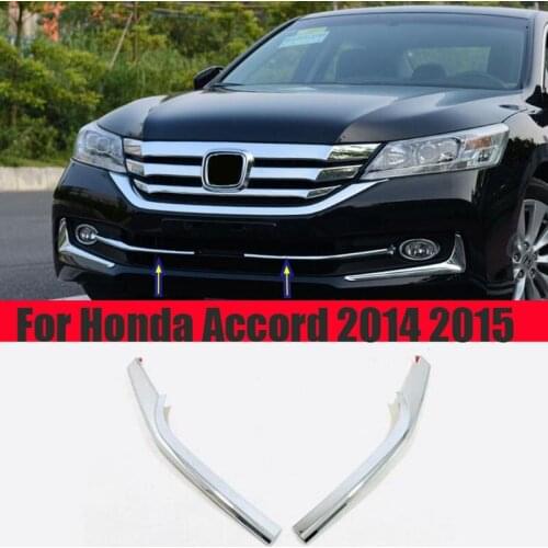 For Honda Accord 9th 2014-2015 ABS Chrome Front Fog Light Lamp Lower Strip Trim