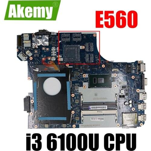 For Lenovo Thinkpad E560 E560C notebook motherboard BE560 NM-A561 mainboard FRU 01AW102 CPU i3 6100U DDR3 100% test