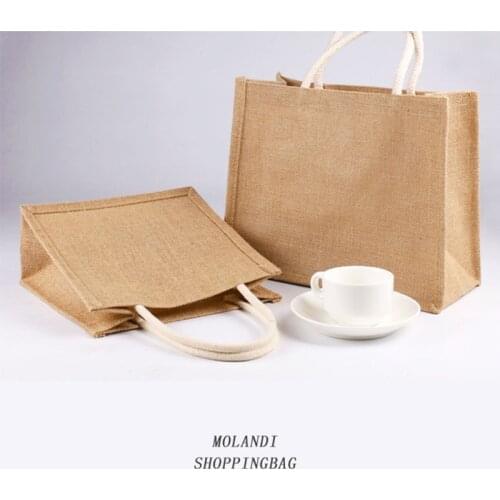 Jute Burlap Tote Large Reusable Grocery Bags with Handles Women Shopping Bag Beach Organizer