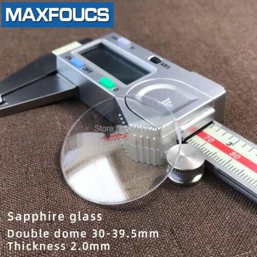 Watch glass Anti-scratch sapphire crystal watch parts Double dome Thick 2.0 mm diameter 30 mm ~ 39.5 mm