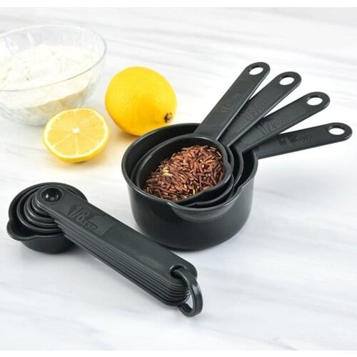 Baking Tools Coffee Milk Powder Measuring Spoon Set 11 Piece Measuring Spoon With Graduated Plastic Measuring Cup 11PCS Black