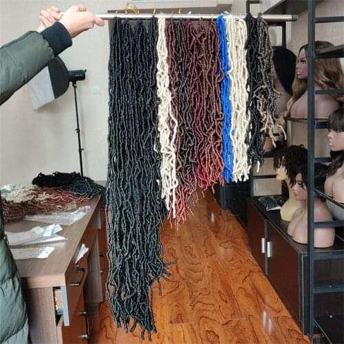 14 18 24 Inch Nu Faux Locs Crochet Hair Extension Synthetic Ombre Braiding Hair For Black Women Curly Goddess Faux Locs Braids