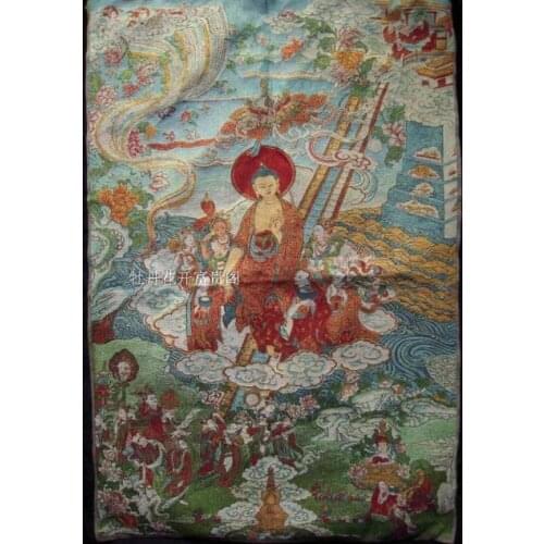 Chinese Antique collection the Thangka embroidery buddha diagram /2