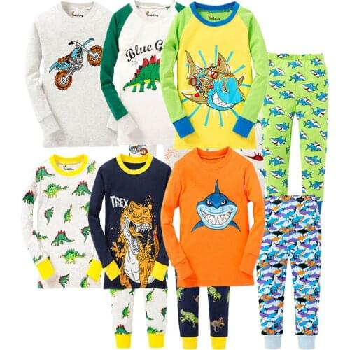Baby Girls Pijamas New Childrens Clothing Sets Sleepwear Clothes Kids Cartoon Animal Pajamas Set Dinosaur Pyjamas Pjs 2-8T