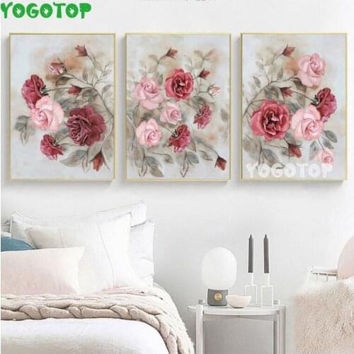 Red rose diy,Diamond Embroidery,Abstract Flower,5D,Diamond Painting,Stitch Cross,Mosaic,Triptych,home,art,rhinestone ML1541