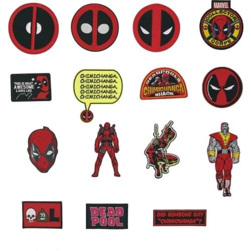 Disney Marvel Deadpool Clothes anime patches Decoration Iron on Patches Embroidery Patches for Disney Cartoon Sticker Clothing