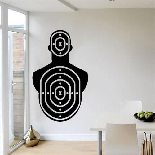 Shooting Range Wall Decal Special Decor Design Target Version Cool Wall Sticker Gun Art Mural Movable Sports Home Decoration