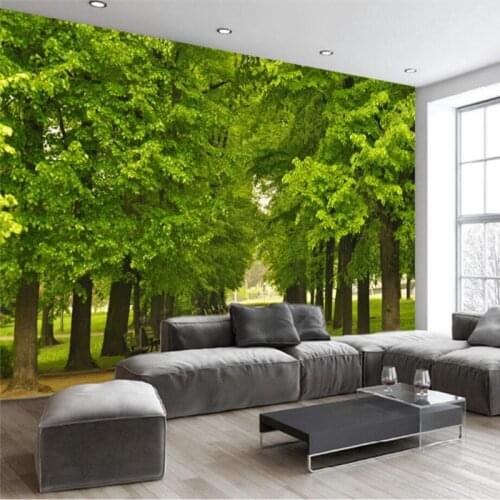 Beibehang Wallpaper Mural Custom Living Room Bedroom European Vintage Trees Yinlin Trail Mural Wall Home Decoration