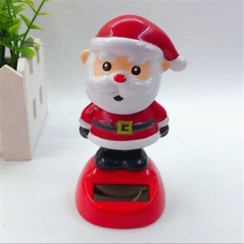 2021 Newest Xmas Fun Solar Powered Flip Flap Car Home Desk Dancer Swing Toy Gifts Angel Car Cartoon Shaking His Head Dolls