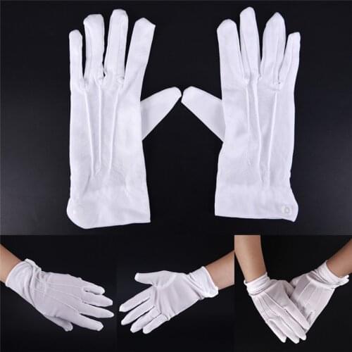 1Pair White Formal Gloves White Honor Guard Parade Santa Women Men Unisex Inspection