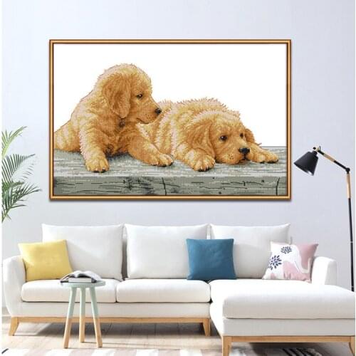 Animals Dogs Dimensions Cross Stitch Kit for Beginners 11 14 Counted Stamped