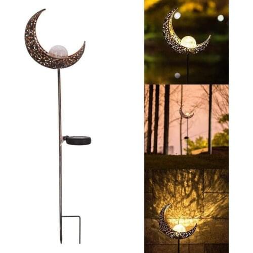 Retro Sun Moon Flame Solar Lamp Waterproof Solar Lights Outdoors Garden Lawn Lamp Night Fence Light Yard Landscape Decorative
