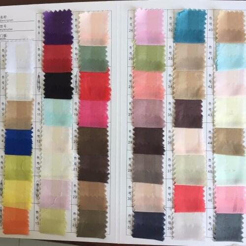 Howmay silk fabric cotton blend 9m/m 55" 140cm 50% silk 50% cotton color chart for lining womens dress scarf hijab multicolor