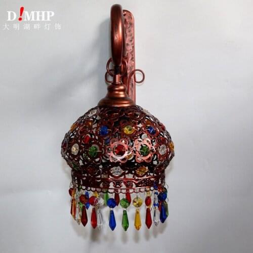 Nordice modern crystal wall lamp crystal wall lights led iron bedroom bedside bedroom bedside wall lamp