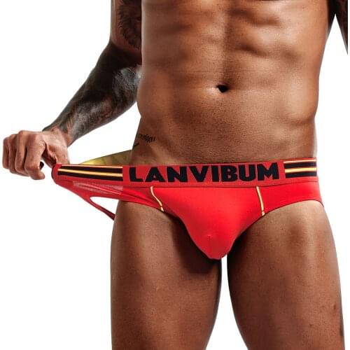 T-back Gay Thong Men Jockstraps Sexy Underwear Solid Cartoon Soft Breathable U Convex Bulge Briefs Mens Bikini g-string men