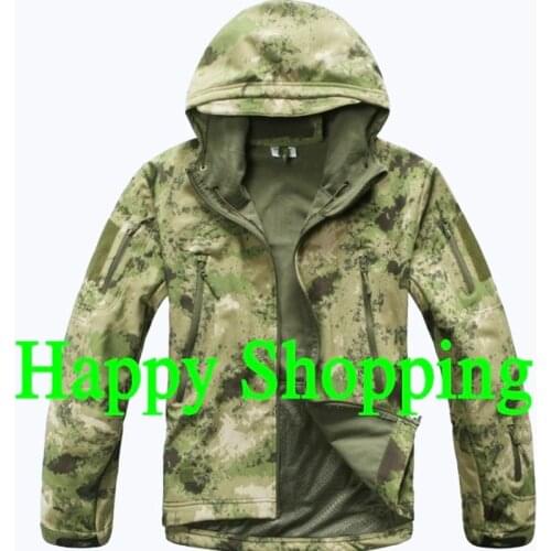 FG ATACS Color softshell windbreaker Jacket For Outdoor Hunting Camping Waterproof Army Coat Outerwear Hoodie Free shipping