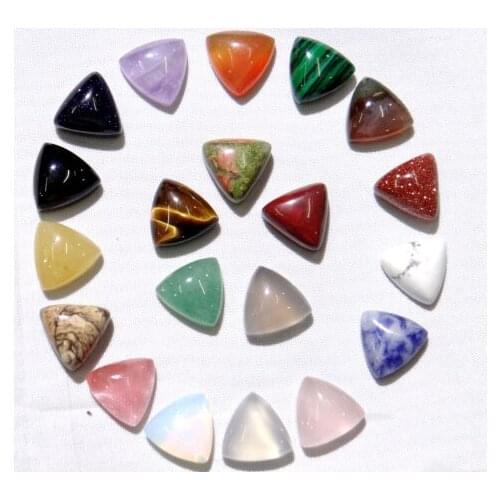 10mm Natural stone Turquoises Quartz crystal tiger eye triangle cabochon beads for Diy Jewelry Making Necklace Accessories50PCS