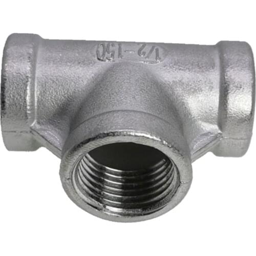 1Pcs 1/2" 3/4" 1" 1-1/4" 1-1/2" 2" Female Thread BSP Water Pipe Fitting 3 way Tee Equal Stainless Steel SS 304