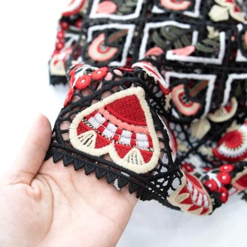 High grade heavy industry water soluble lace fabric Three dimensional peach heart embroidery tissu dress skirt coat material