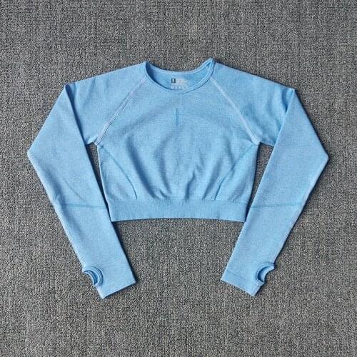 Womens Long Sleeve Sports T-shirt Seamless Short Sleeve Shirt For Yoga And Sports Jersey Mujer Camisetas Mujer Polera Mujer