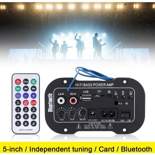 5Inch 25W HI-FI Bluetooth Car Audio Power Amplifier FM Radio Player Support USB SD DVD MP3 Input for Car Motorcycle Home Audios
