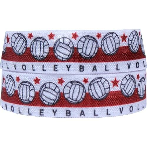 50yards/lot) Volleyball printed foe factory sport fold over elastic