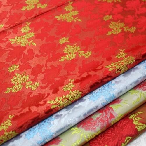 75x50cm floral style damask silk satin brocade jacquard fabric costume upholstery furniture curtain clothing material