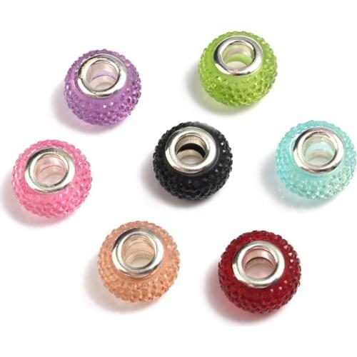 4.5mm Resin Candy Color Large Hole Beads Pitted Spacer Beads For Jewelry Making DIY Handmade Creative Accessories Wholesale