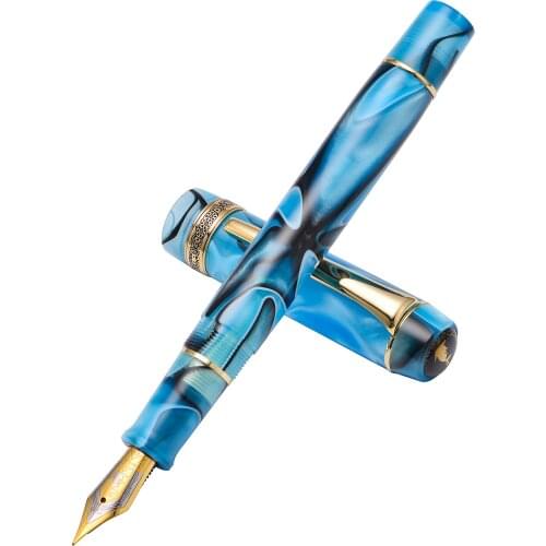 Kaigelu 316A Celluloid Fountain Pen Beautiful Blue-Black Patterns Iridium EF/F/M Nib Pen Writing Office Business Ink Gift Pen