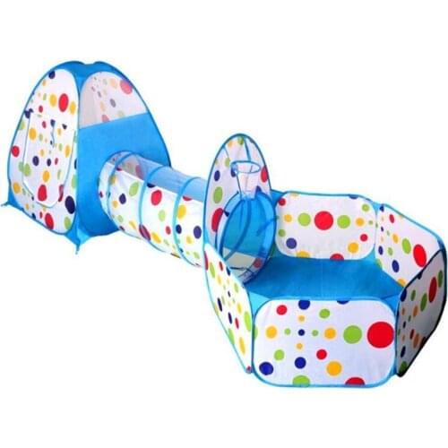 Cute Bobo Dot Childrens Toy Playhouse Three-piece Set Crawling Tunnel Ball Pool Tent Playpen for Baby