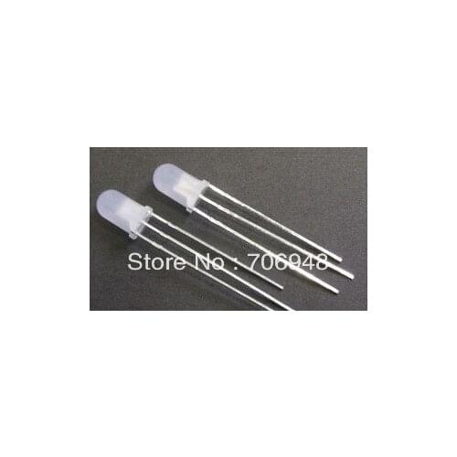 Bicolor White@Red LED Diode 5mm 3 Pins Diffused Common Cathode/anode