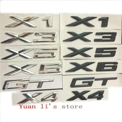 Emblem Accessories Label Car Rear Logo Words Emblems Sticker car body sticker Trunk Letter X1 X3 X5 X6 GT Sticker Car Styling