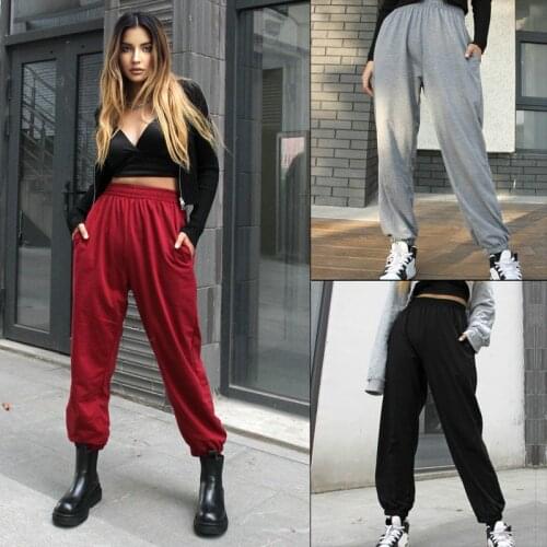 Cotton Breathable Women Sports Bloomers Red Grey Black Loose Casual Gym Pants 161