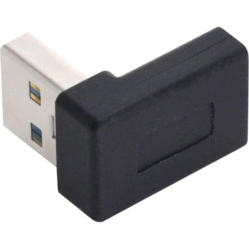 Jimier USB-C Type C Female 90 Degree Down Angled to USB 3.0 A Male Data Adapter for Laptop Desktop
