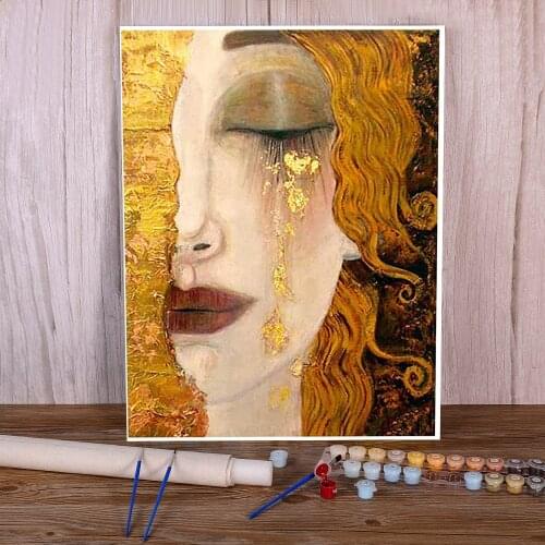 Klimt DIY Paint By Numbers Package Acrylic Paints 40*50 Oil Painting New Design Crafts For Wholesale
