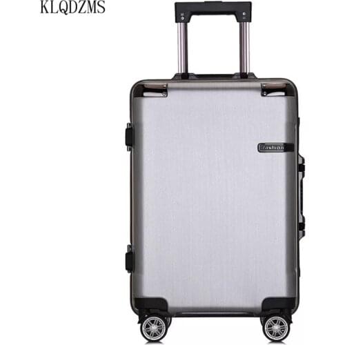 KLQDZMS 20 ''24 inch PC aluminum frame travel trolley luggage men women carry on rolling luggage for traveling