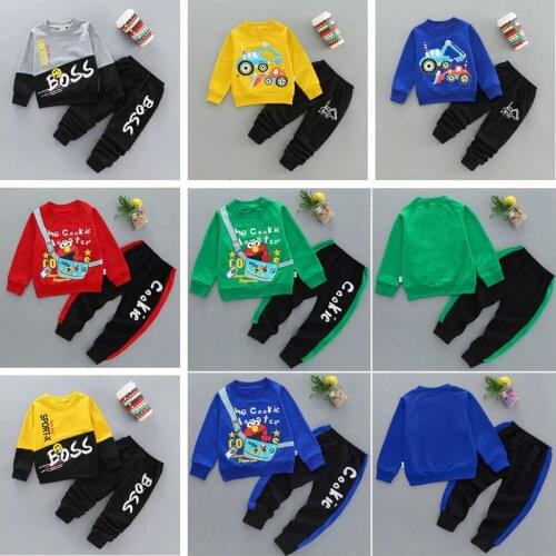 Boys Clothes Set Cartoon Tracksuit Kids Girls Clothes Outfits Children Outwear Sweatshirt And Pants Set Baby Clothing Sportsuit