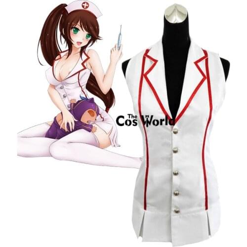 LOL Akali Sexy Nurse V Neck Sleeveless Tops Dress Uniform Outfit Games Cosplay Costumes
